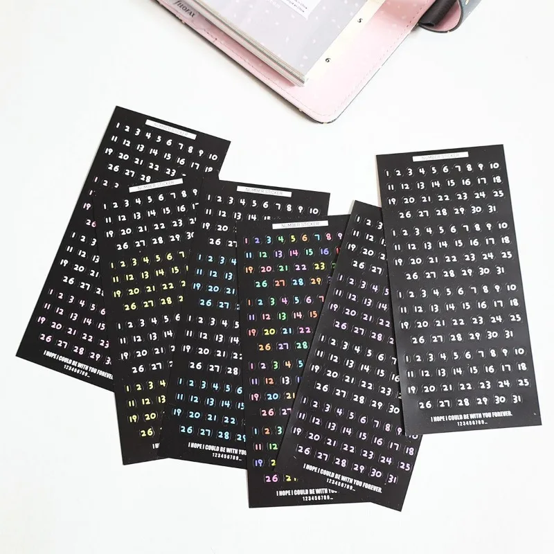 1 unidad de pegatinas de números No.1 ~ 31 con bonitos dibujos, calendario, planificador, álbum de recortes, diario, día mensual, decoración de etiquetas de tiempo diario - imagen 2