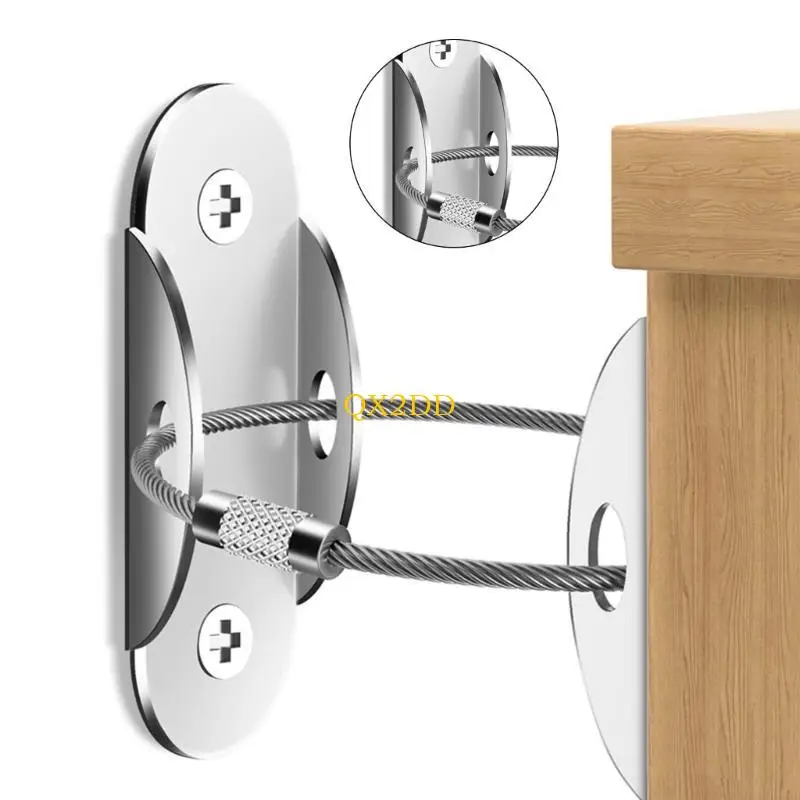 QX2D 2pcs muebles correas seguridad correas terremoto para muebles Seguridad pared