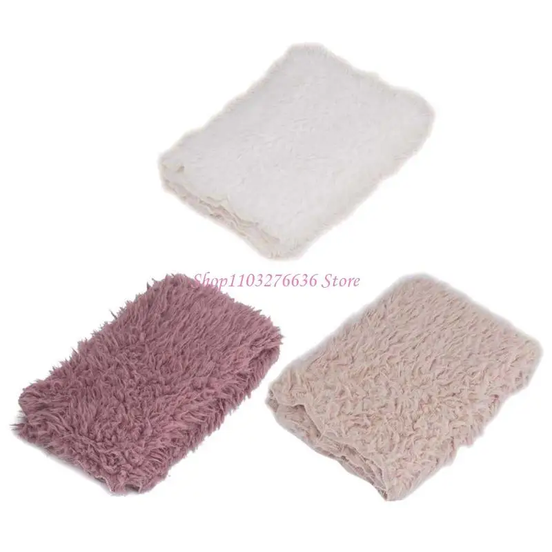 R6FD Fotografía recién nacida Propiedades fondo Baby Soft Faux Fur Manta infantil niños Fotografia Accesorio fondo - imagen 2