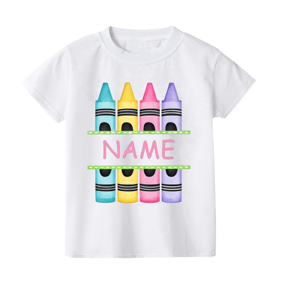 Camisa de regreso a la escuela personalizada para niños, camiseta escolar para niños pequeños, ropa de crayón, regalo de primer día de escuela - imagen 3