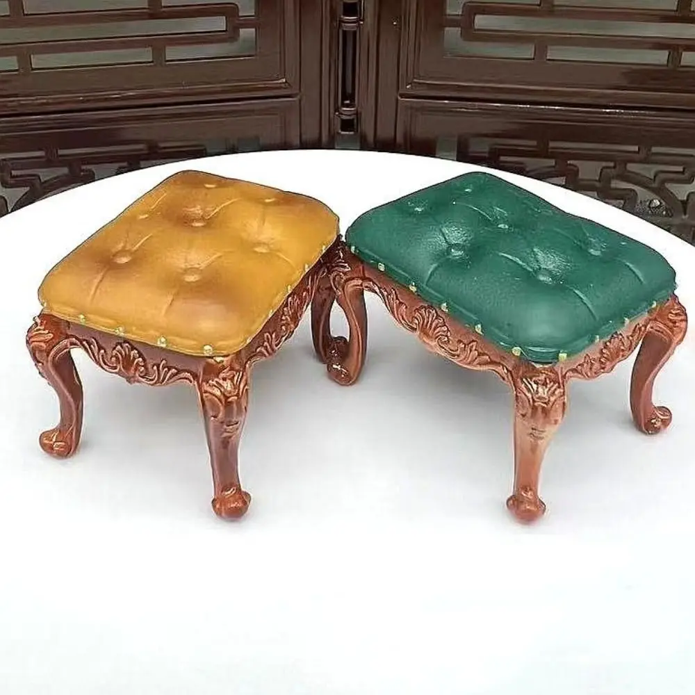 Sillas para casa de muñecas de estilo Vintage, Mini muebles Retro a escala 1/12, silla de comedor de muñeca de lujo simulada, juguete para niños - imagen 3