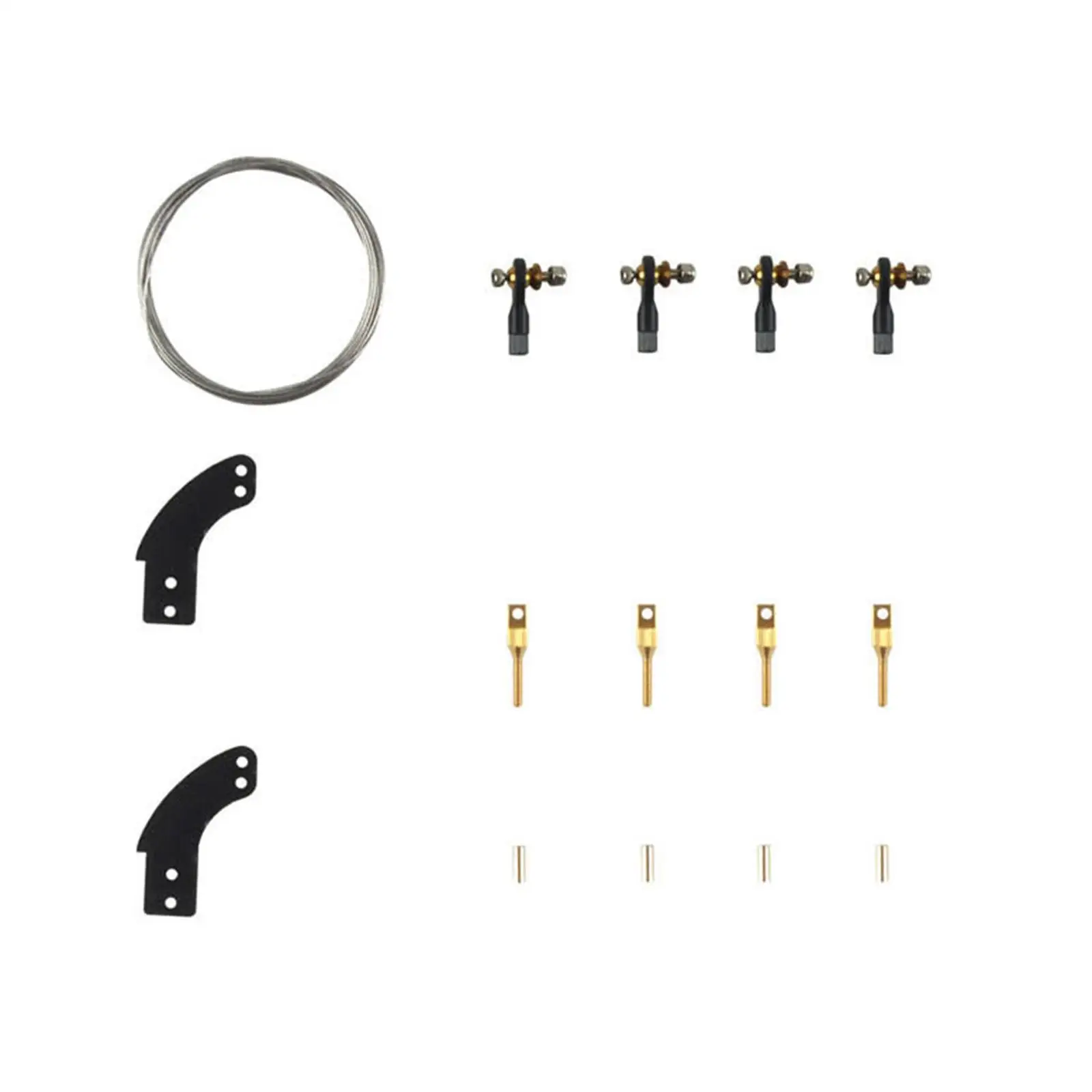 Kit de timón de alambre de acero con ángulo de timón, juntas esféricas de una sola taza 30E 30cc 3,8mm x 20mm, accesorios de extremo de cabeza de bola, piezas de reparación de repuesto - imagen 4