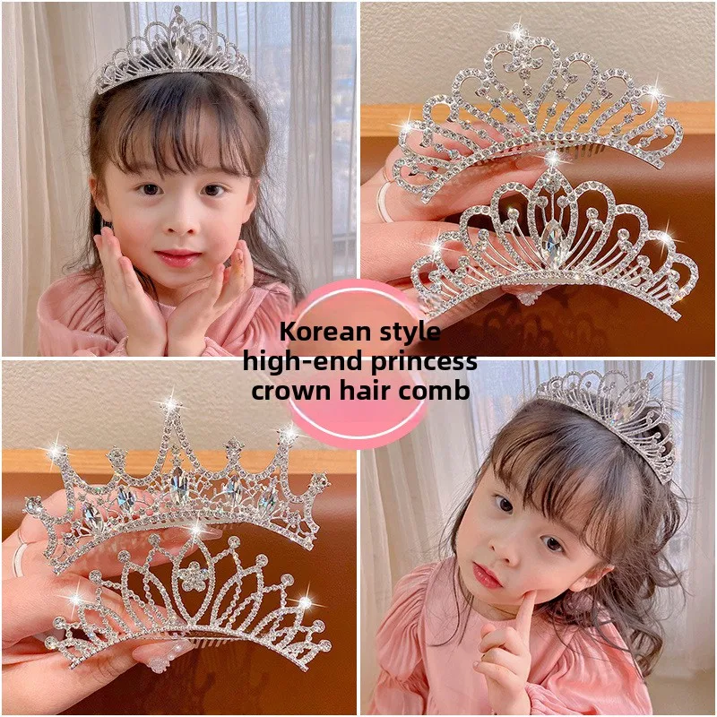Tocado de corona de cumpleaños para niños de alta gama: elegante peine de tiara para niñas, perfecto para anfitriones, ocasiones especiales, mantiene el cabello limpio - imagen 2
