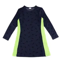 Aa-girl Vestido vaquero acanalado para niña – Algodón suave