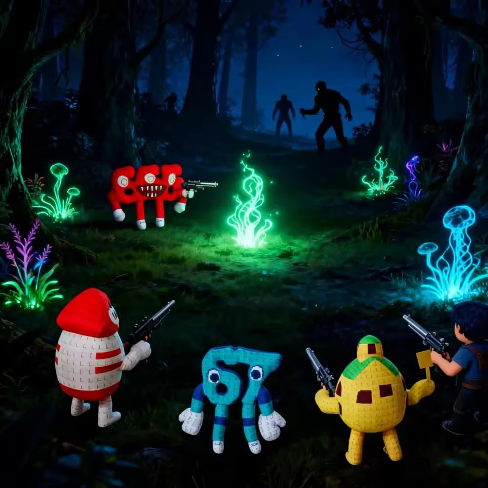 25 cm/9,84 pulgadas 67 Sahur Robar A Brainrot Anime juego juguetes de peluche brazos y piernas largas azules peluches muñecos de peluche divertidos - imagen 3