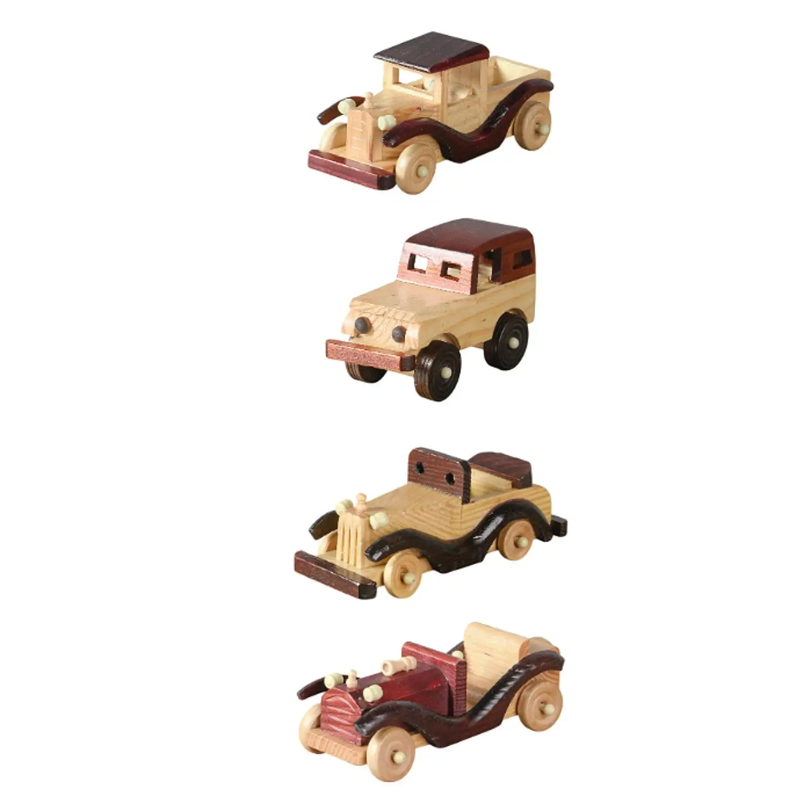Collectible Vehicle Figurine Toy Gift Table Centerpiece Wooden Ornament Vintage