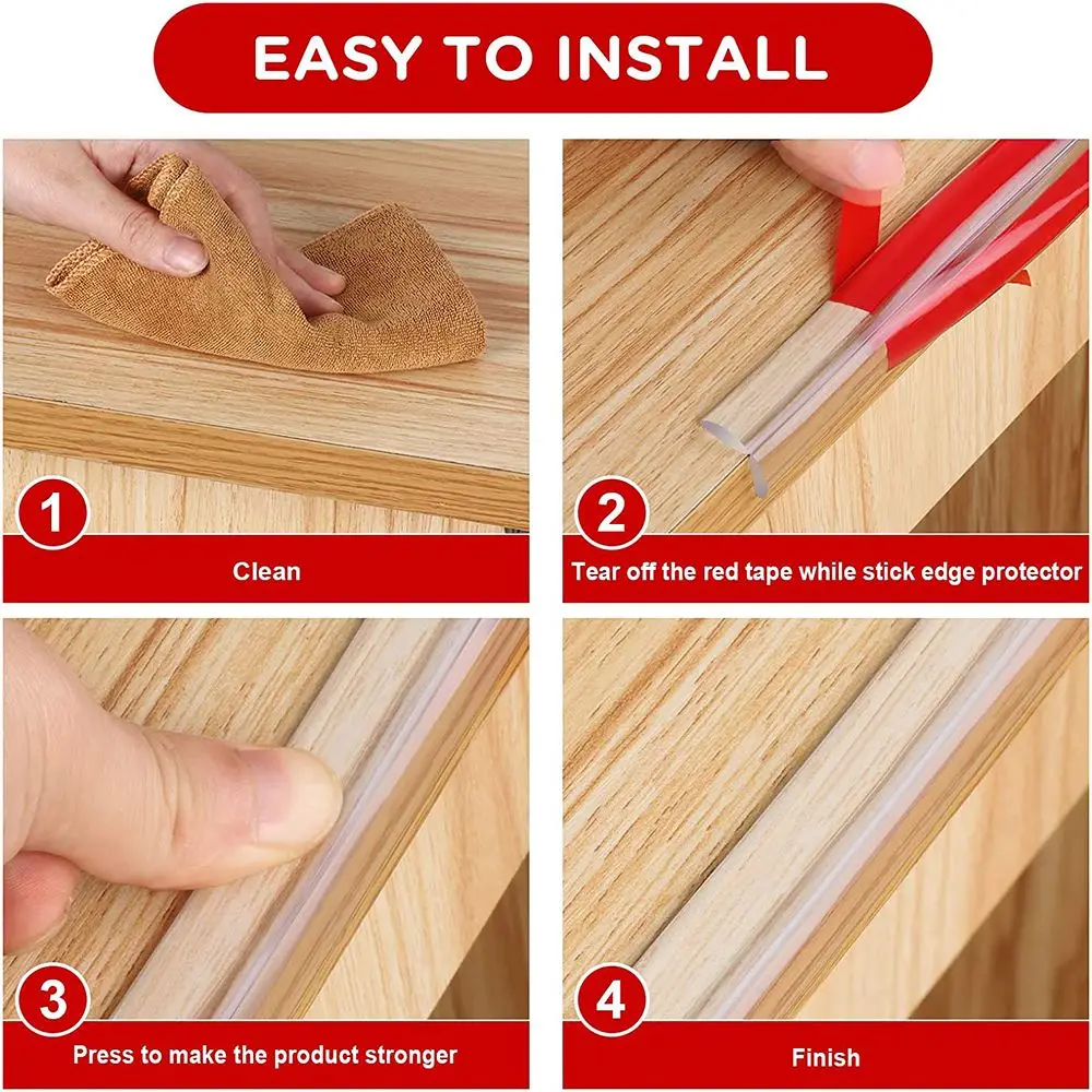 Parachoques de muebles transparente suave, autoadhesivo, de alta calidad, esquina afilada, Protector de borde de mesa para el hogar, seguridad - imagen 5