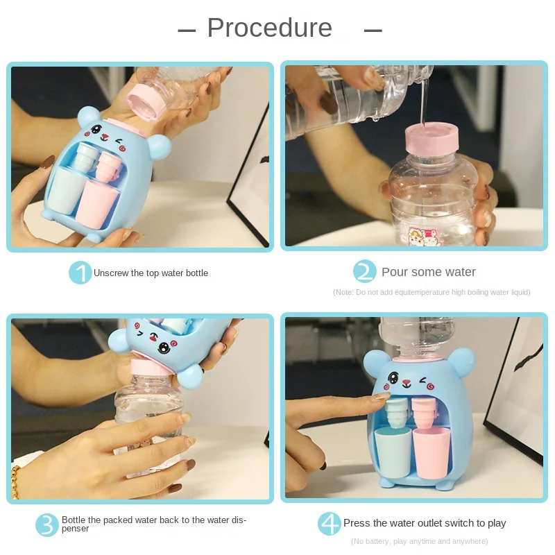 Mini dispensador de agua doble para niños, juguete con taza bonita, regalo para niños, agua, jugo, leche, bebida, simulación, cerdo de dibujos animados, juguete de cocina - imagen 5