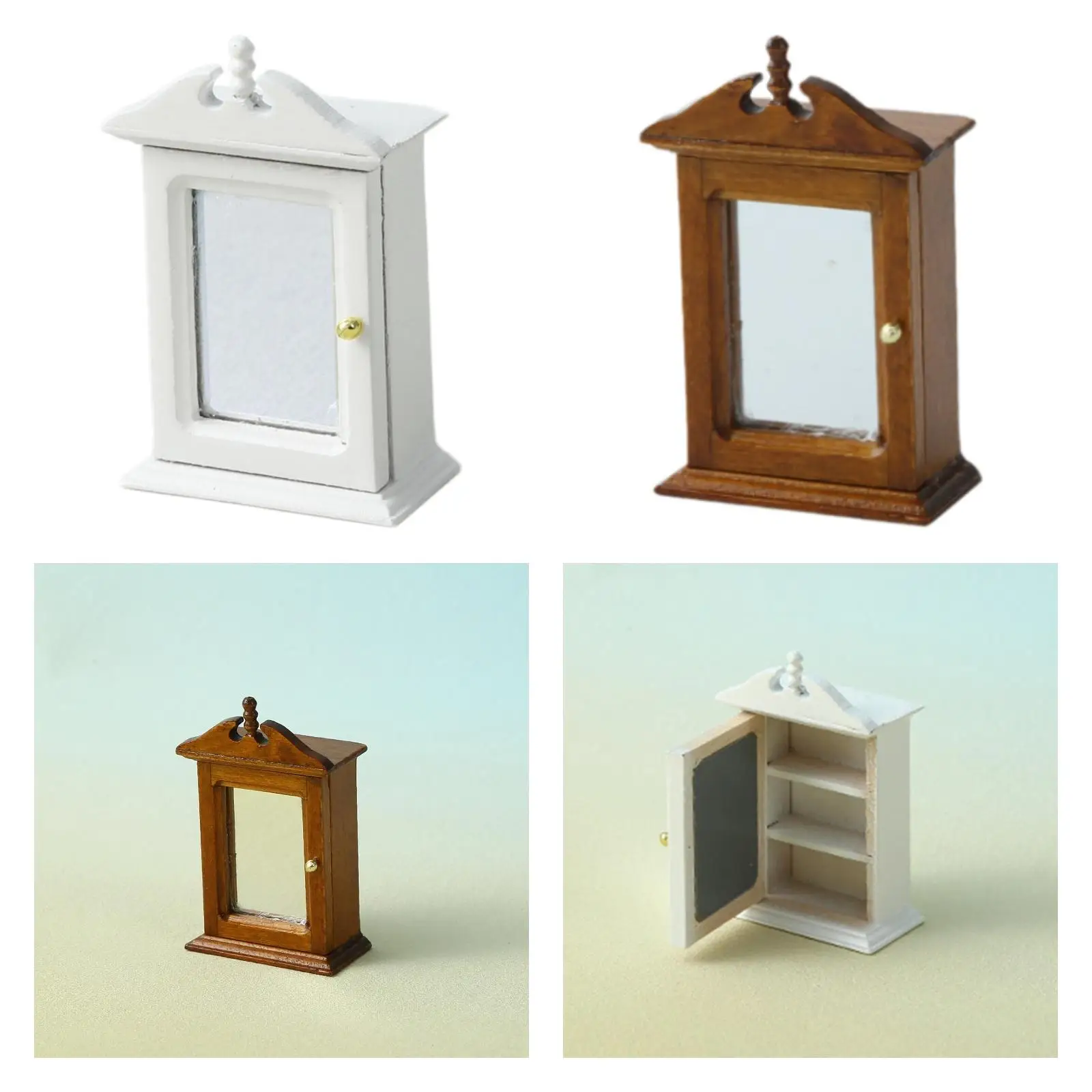 1:12 Scale Dollhouse Cabinet Handmade Furniture for Living Room Home Bedroom