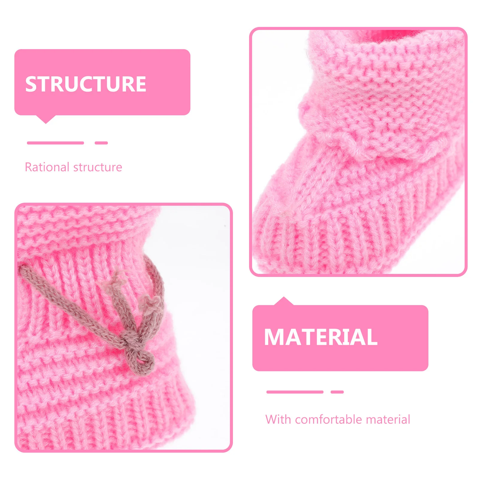 1 par de botines tejidos de ganchillo para bebé, zapatos hechos a mano de hilo de lana, calzado de invierno suave y cálido para recién nacido, zapatos de ganchillo para bebé - imagen 2