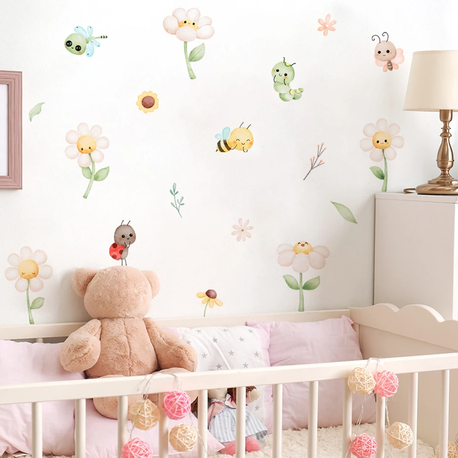 Pegatinas de pared para guarderia con hojas y caracoles bohemios - imagen 3
