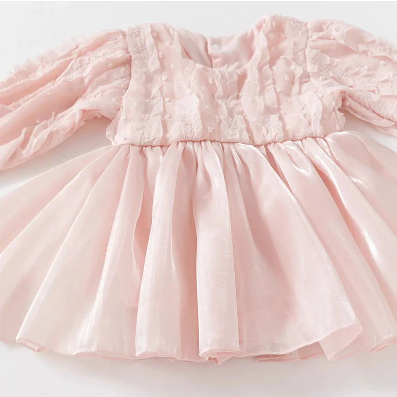 Vestido princesa rosa manga larga para niña – Incluye sombrero - imagen 3