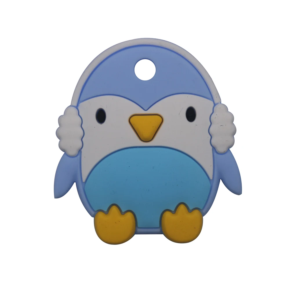 Mordedores de silicona para bebé, juguete de dentición, Clips de chupete DIY, accesorios, pingüino de dibujos animados, producto para niños, productos de silicona de grado alimenticio, 1 unidad - imagen 3