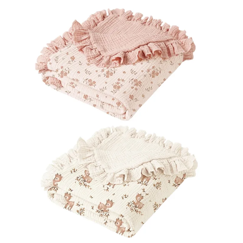 XXFE Gran 100x90cm Maneta algodón algodón para chicas con temas florales lavables