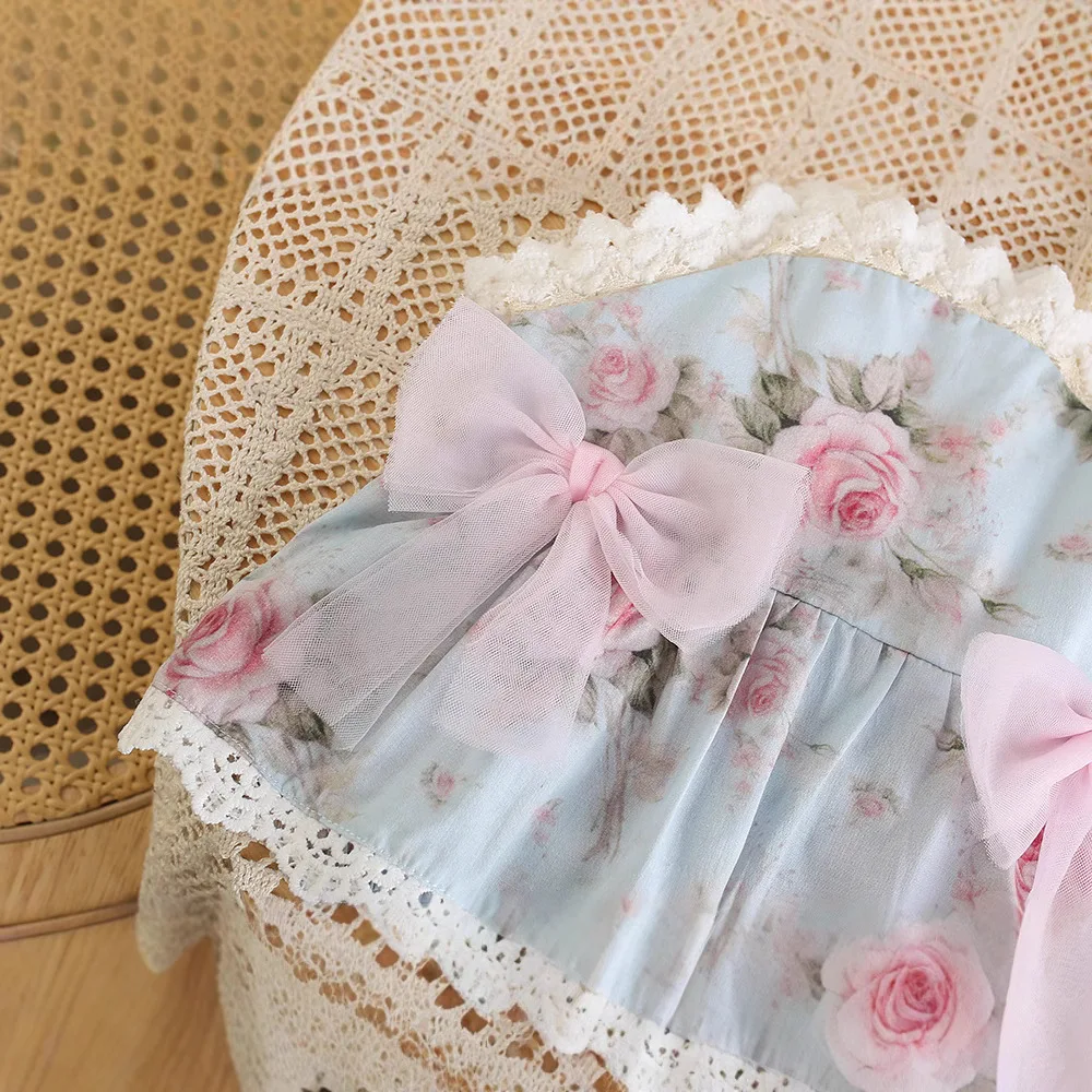 Mono infantil niña con lazo de encaje – Ropa cómoda para bebé - imagen 3
