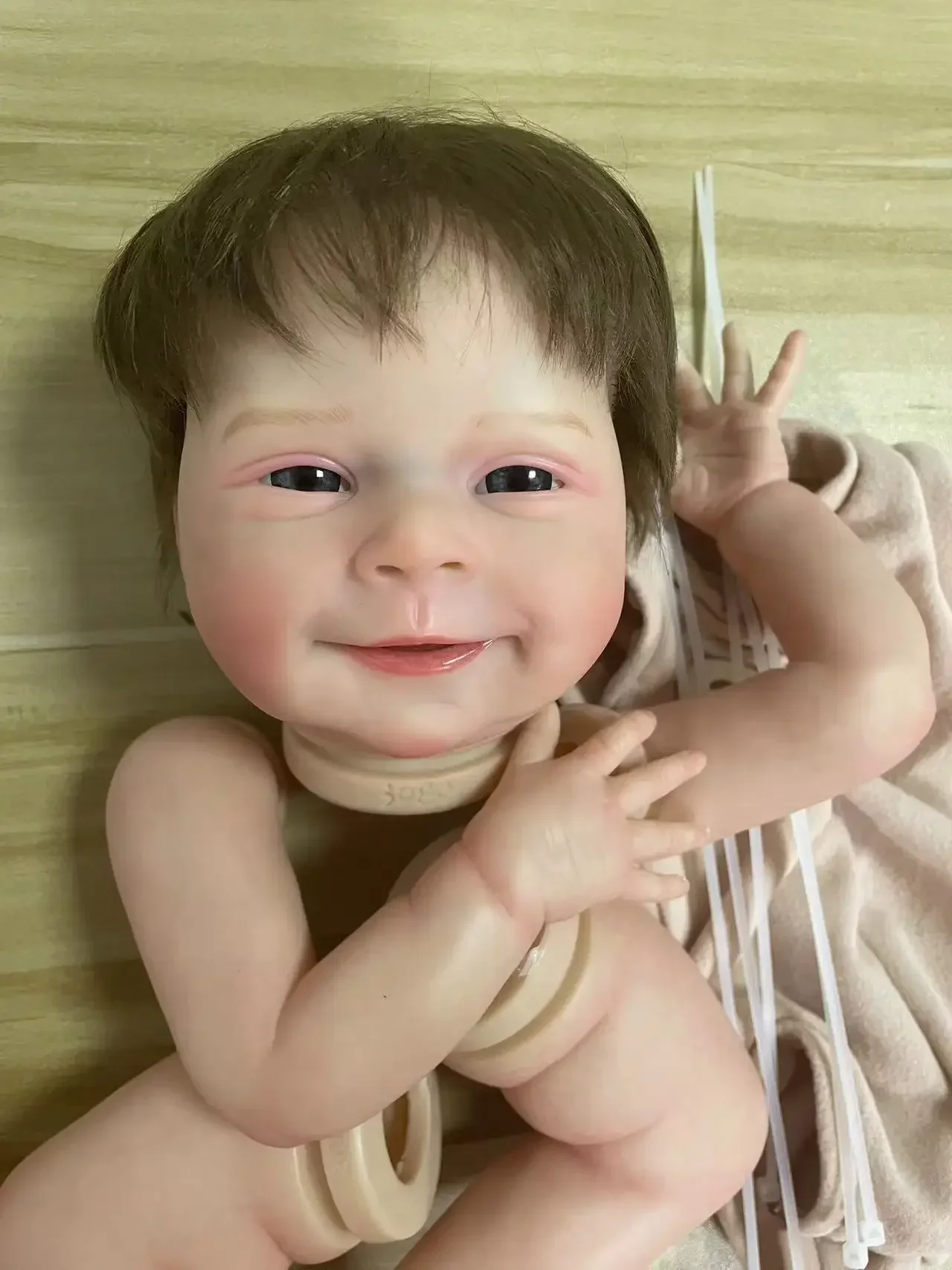 NPK-Kit de muñeca bebé Reborn de 20 pulgadas, Sebastian, ya pintado, pelo de raíz de tacto suave realista, piezas de muñeca DIY - imagen 4