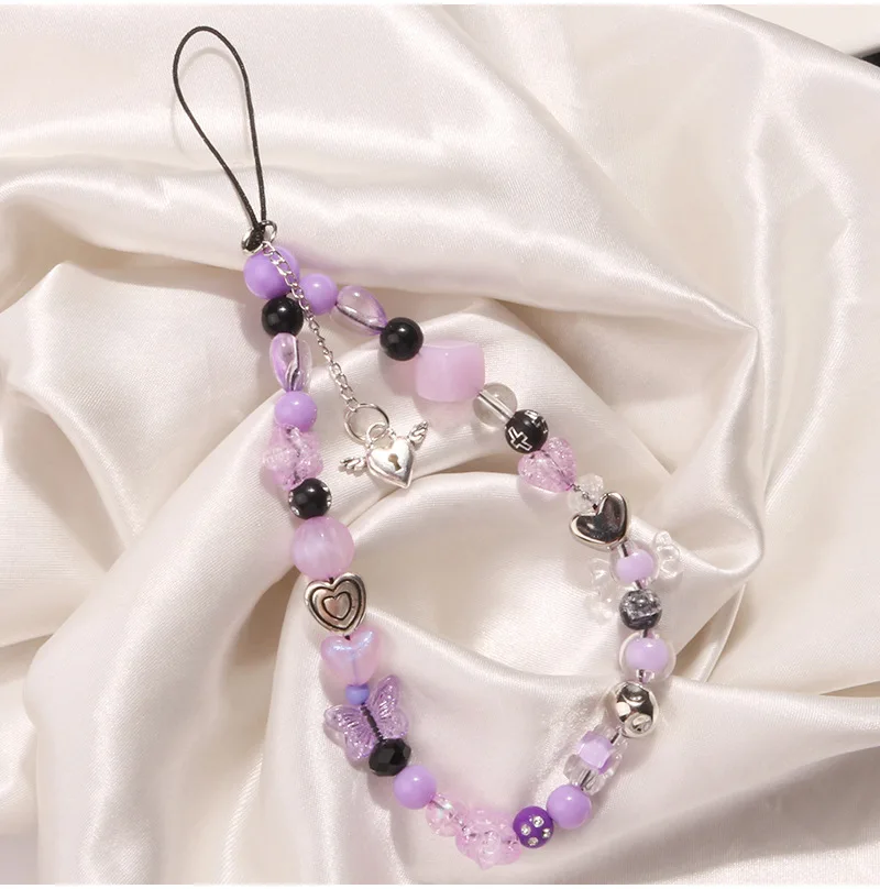 Pulsera de mariposa y caramelo con cuentas decorativas