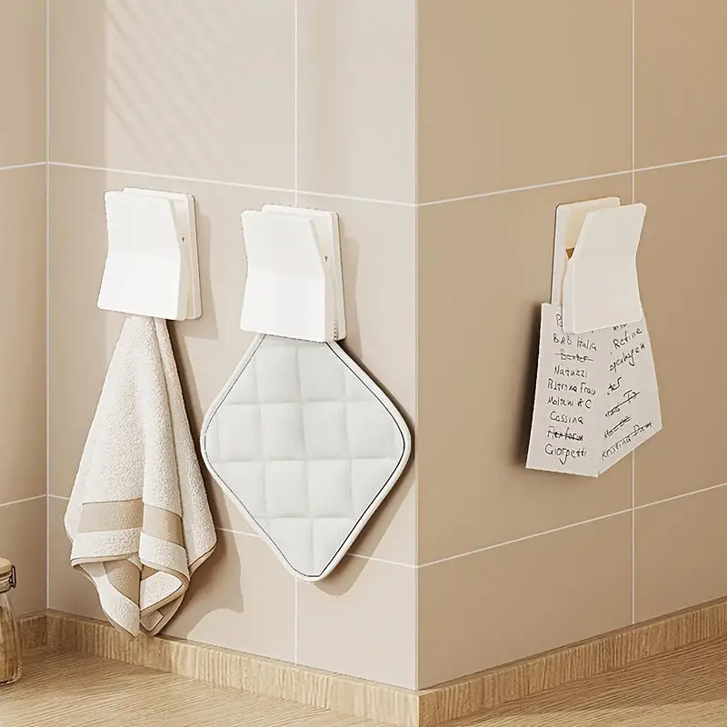 Minimalist Space Saving Toothbrush Holder Multi-Purpose No Punch Storage Organizer Hanging Clip 4PCS Wall Mounted Storage Rack - imagen 3