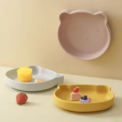 Plato de silicona con ventosa para niños - Vajilla infantil oso retro