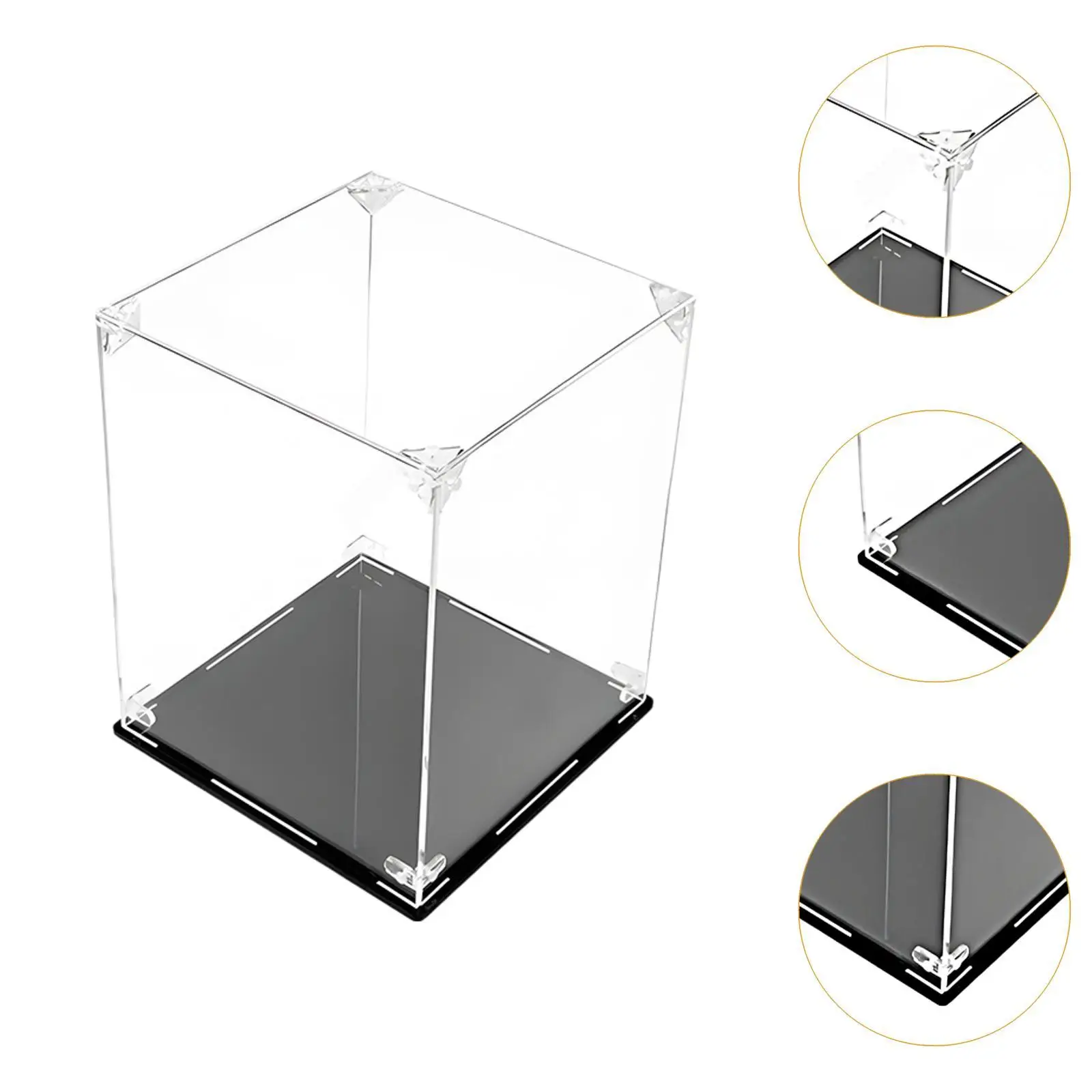 Acrylic Display Case Clear Display Box Storage Cube Protection Showcase Assemble Display Box Storage Organizer for Toys Dolls