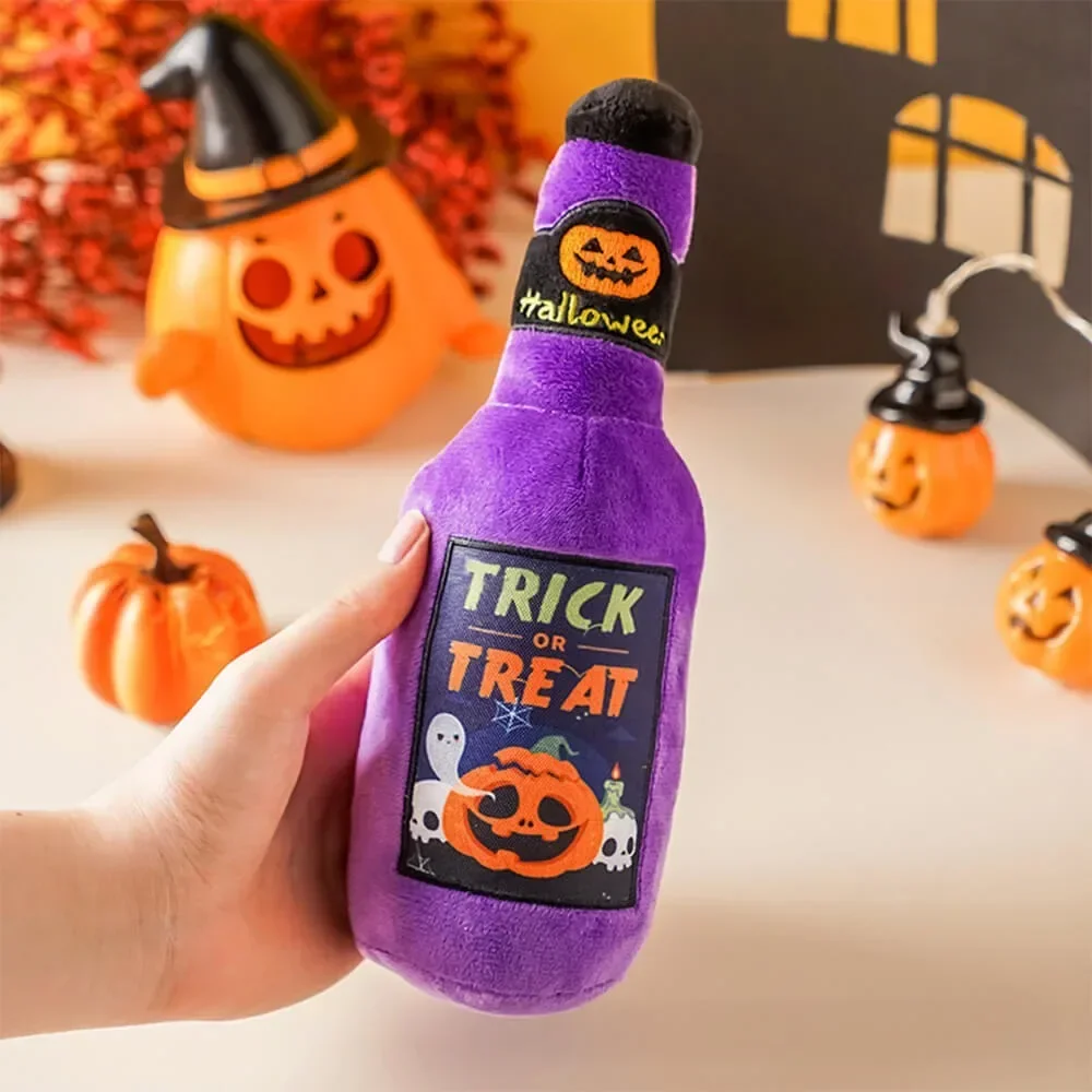 Juguete chirriante estilo botella vintage para perro – Tema Halloween - imagen 2