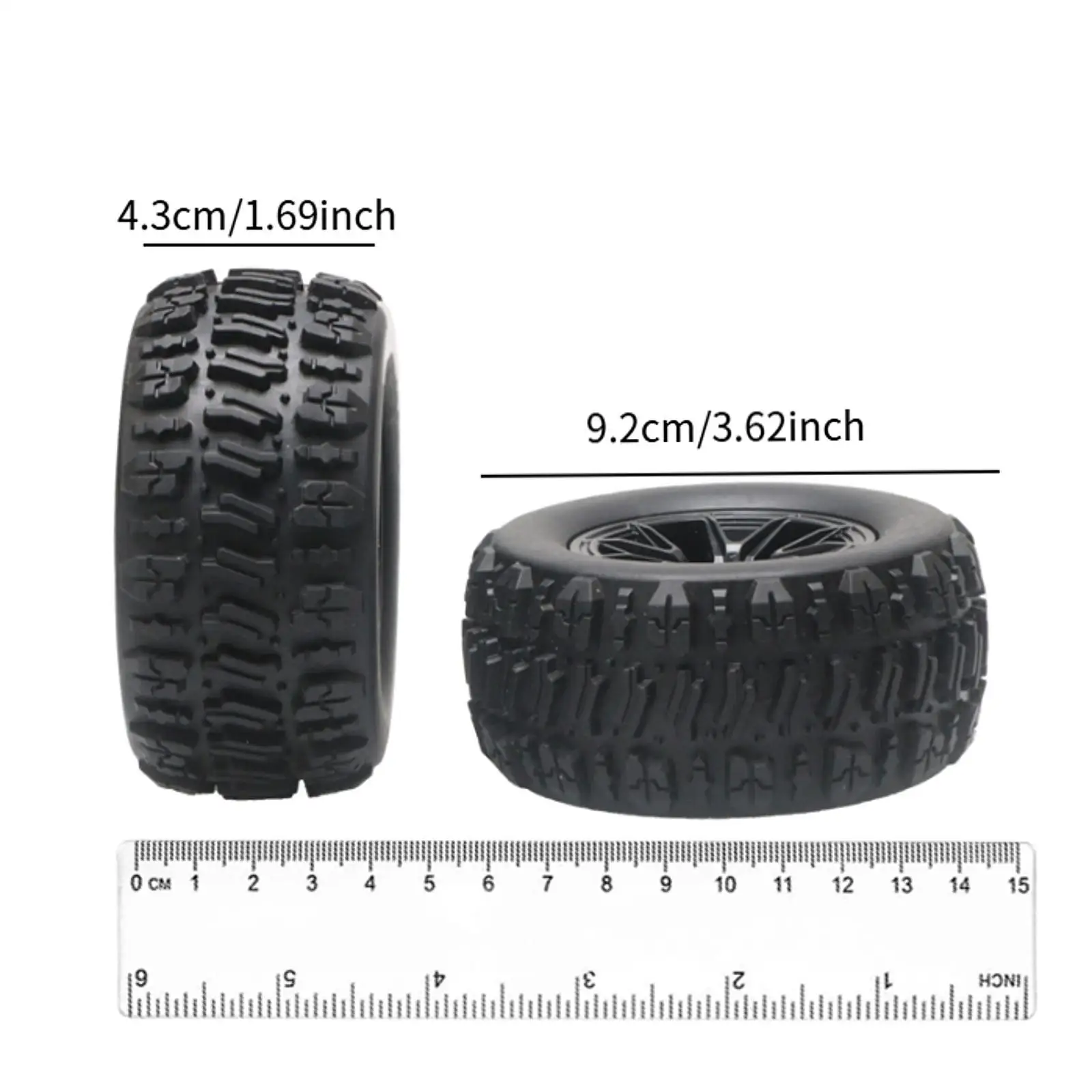 RC Car Parts with Wheels and Tires for 1/12 1/14 1/:16 Crawler Vehicles