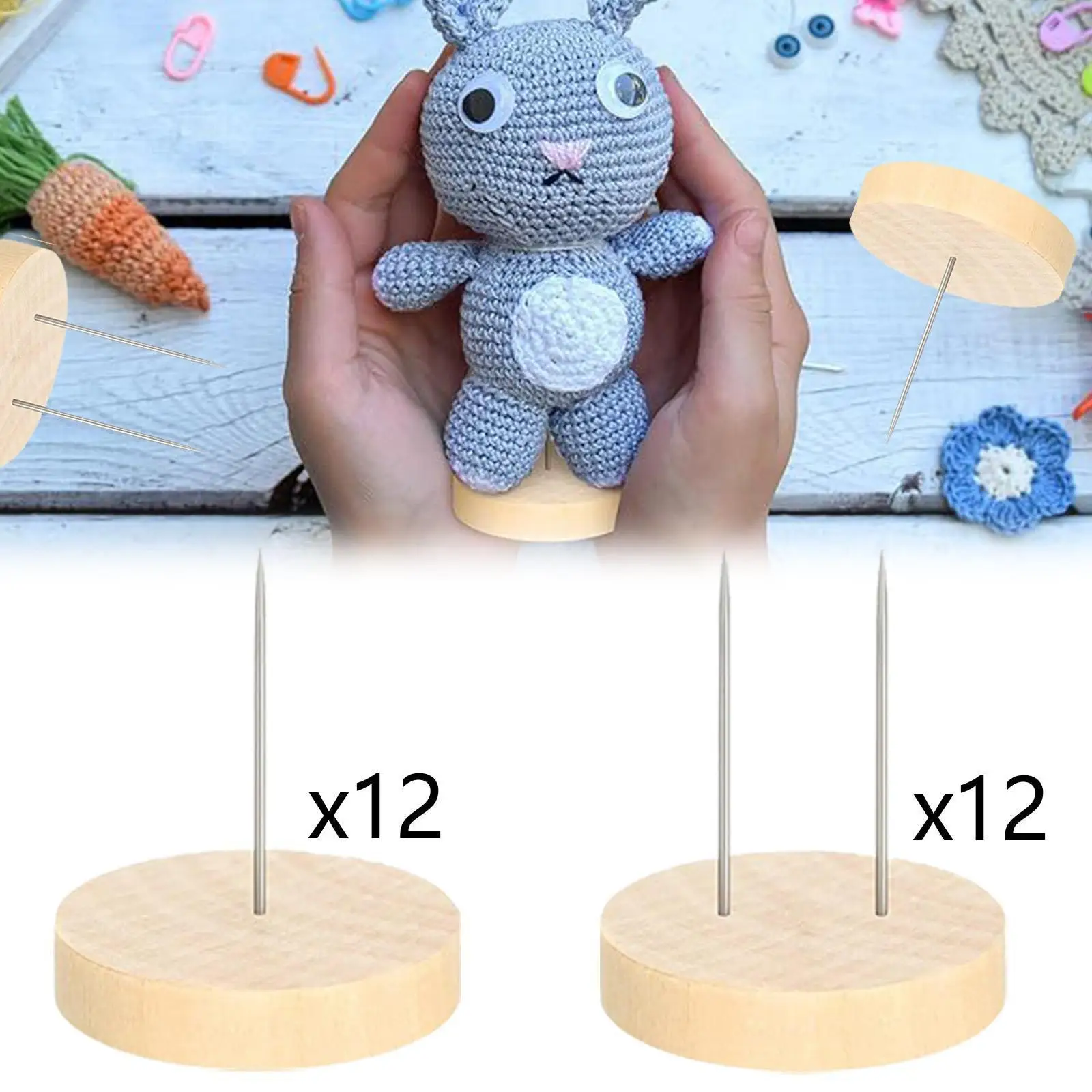 12Pcs Crochet Doll Stands Craft Practical Round Base DIY Portable Sturdy Decoration Creative Action Figure Stands Doll Holder