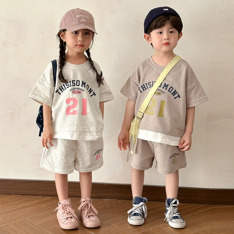 CIC conjunto de algodón para niña con camiseta de manga corta - imagen 3