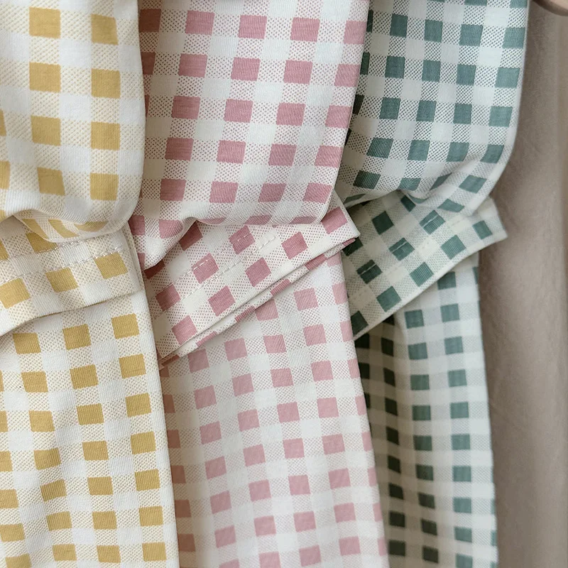 Body a cuadros de estilo coreano para niña de 0 a 2 años, pelele infantil de algodón elástico suave con tirantes de verano 2025 - imagen 5