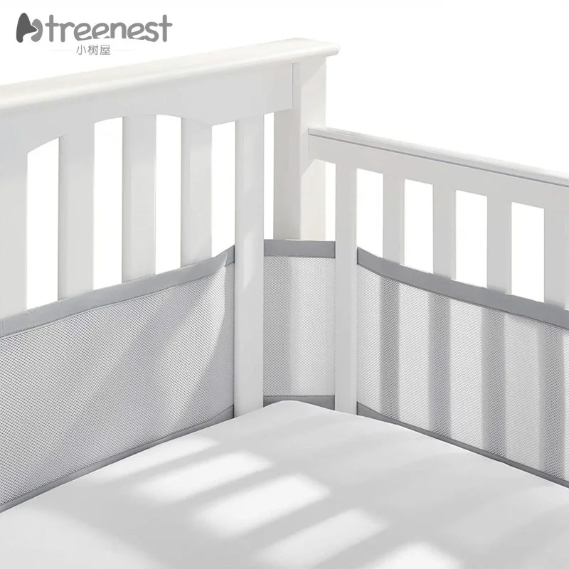 Revestimientos de parachoques de cuna transpirables, paquete de 2 protectores de cuna de malla para flujo de aire y seguridad, cubiertas antisufocación para riel de cama de bebé - imagen 2