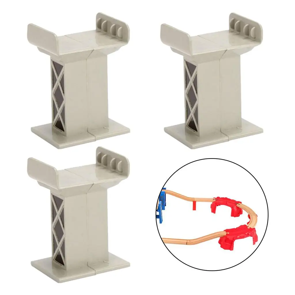 Train Bridge Piers Support Track Railway Accessories for Kids Age 3 and Up
