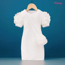 Vestido midi de verano para niña – Ceñido, estilo fiesta 3-8 años