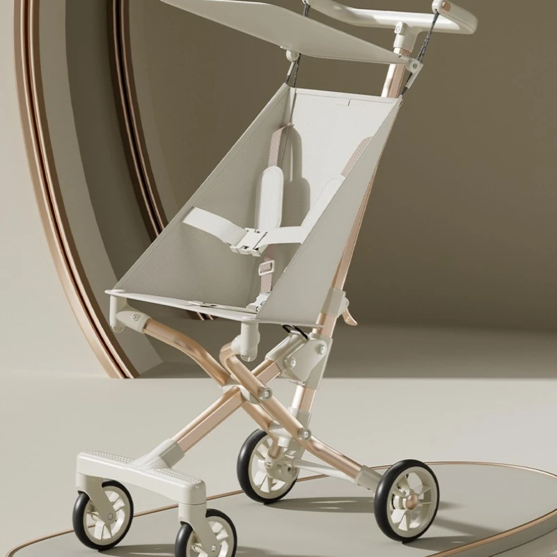 Cochecito de bebé de paisaje alto, carrito de viaje ligero y plegable, portátil, de cuatro ruedas - imagen 4
