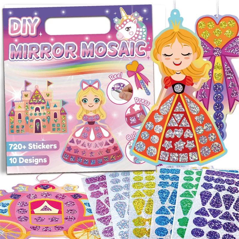 Kit mosaico holográfico infantil – Pegatinas princesa sirena - imagen 2