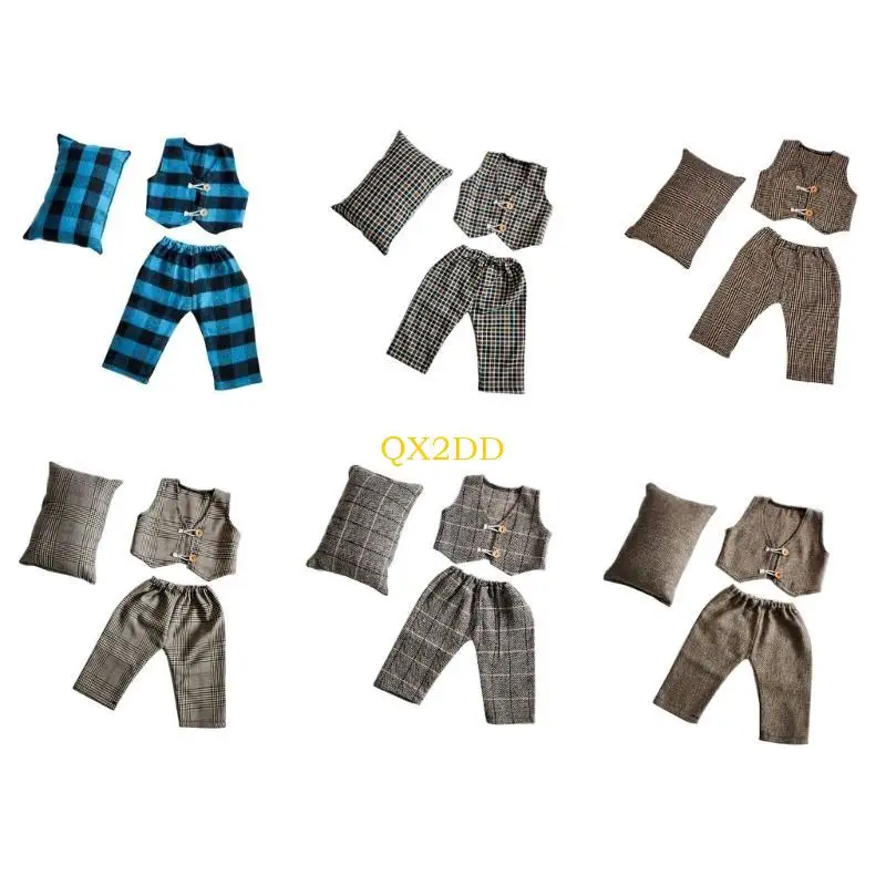 Conjunto chaleco con almohada para sesión fotos newborn – Incluye pantalón - imagen 3