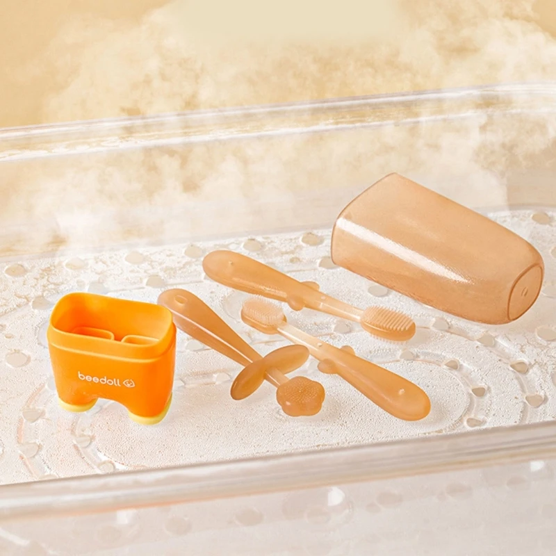 Cepillo de dientes de silicona suave para bebé, cepillo de dientes de entrenamiento para niños y niñas, cepillo de dientes Molar para niños, cuidado bucal Dental, 3 uds. - imagen 5