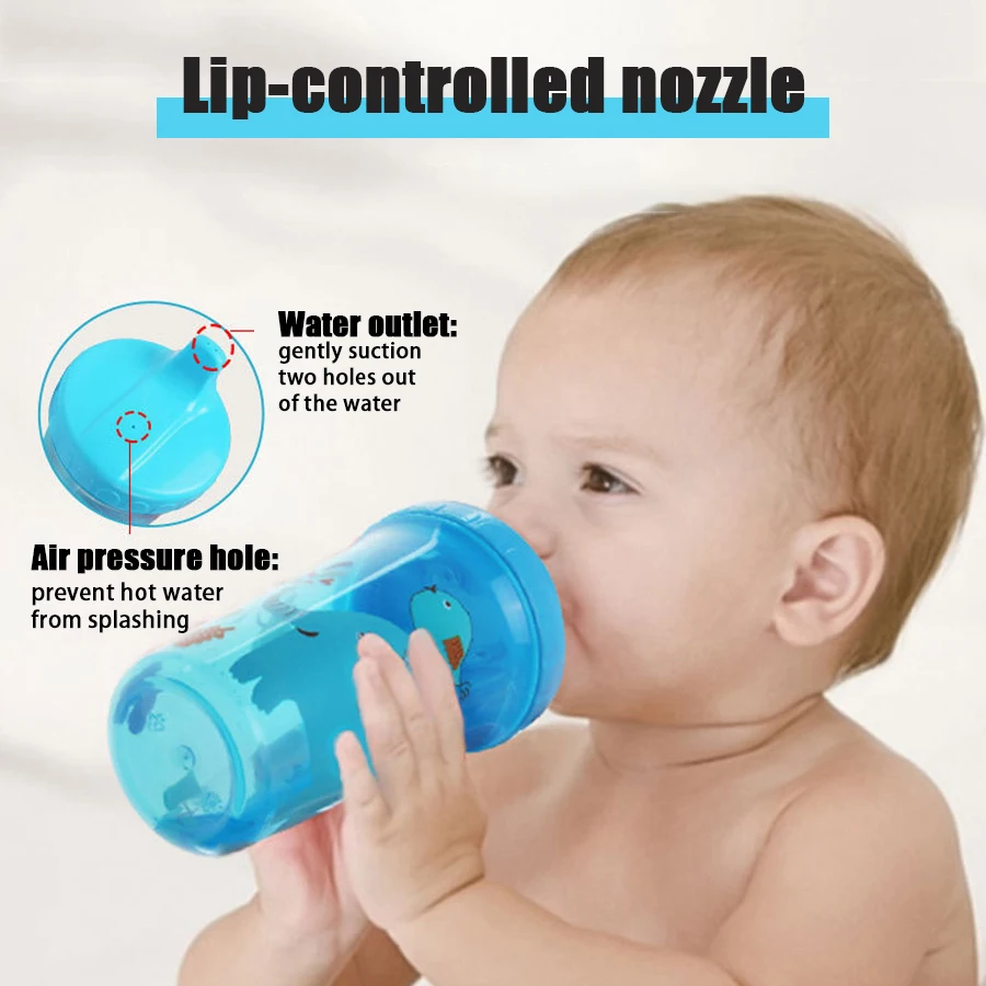 Taza para beber para bebé de 2 a 6 años, botella de entrenamiento sin Bisfenol, con dibujos animados, 300ml - imagen 2
