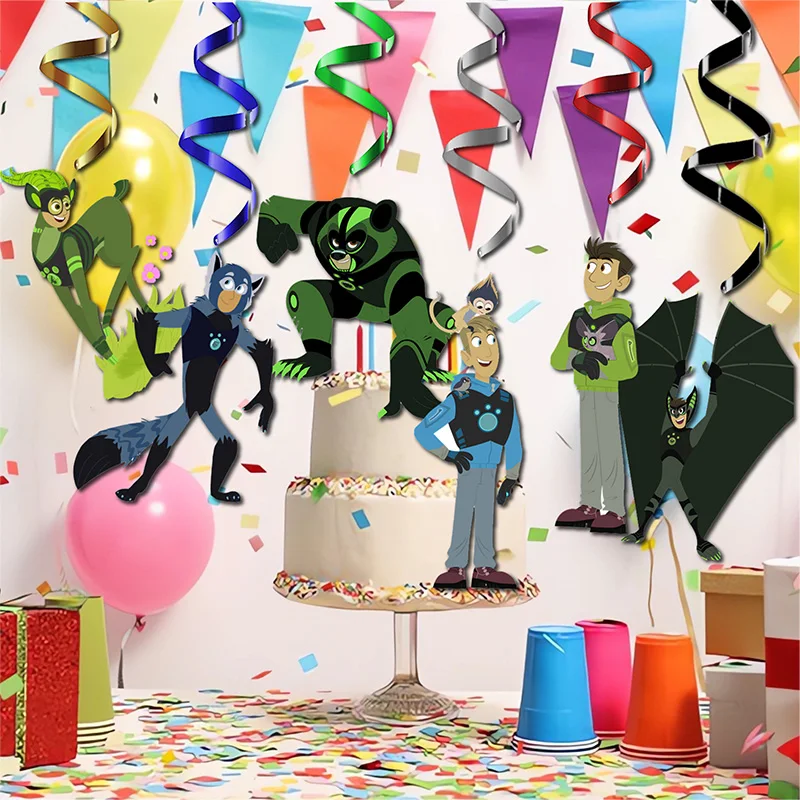 MINISO 6 uds. Colgante en espiral de Kratts salvajes de PVC para bodas, decoraciones de cumpleaños, decoración de flores de hidromasaje en el lugar - imagen 2