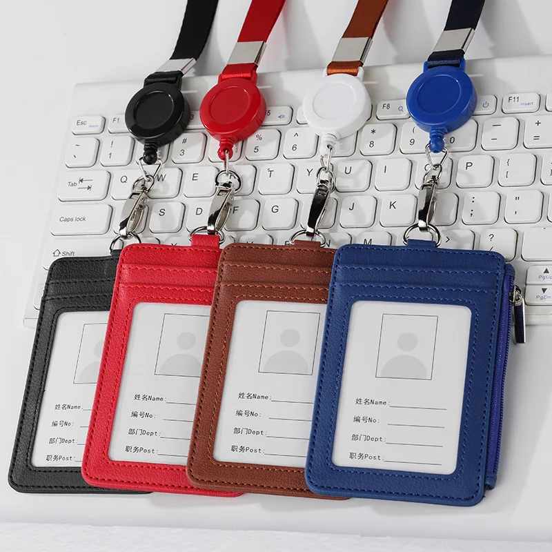 Portatarjetas de identificación de trabajo retráctil, hebilla de cordón, Control de acceso, funda para pase de estudiante, tarjetero para tarjetas de visita, tarjetero para tarjetas de crédito bancarias - imagen 4