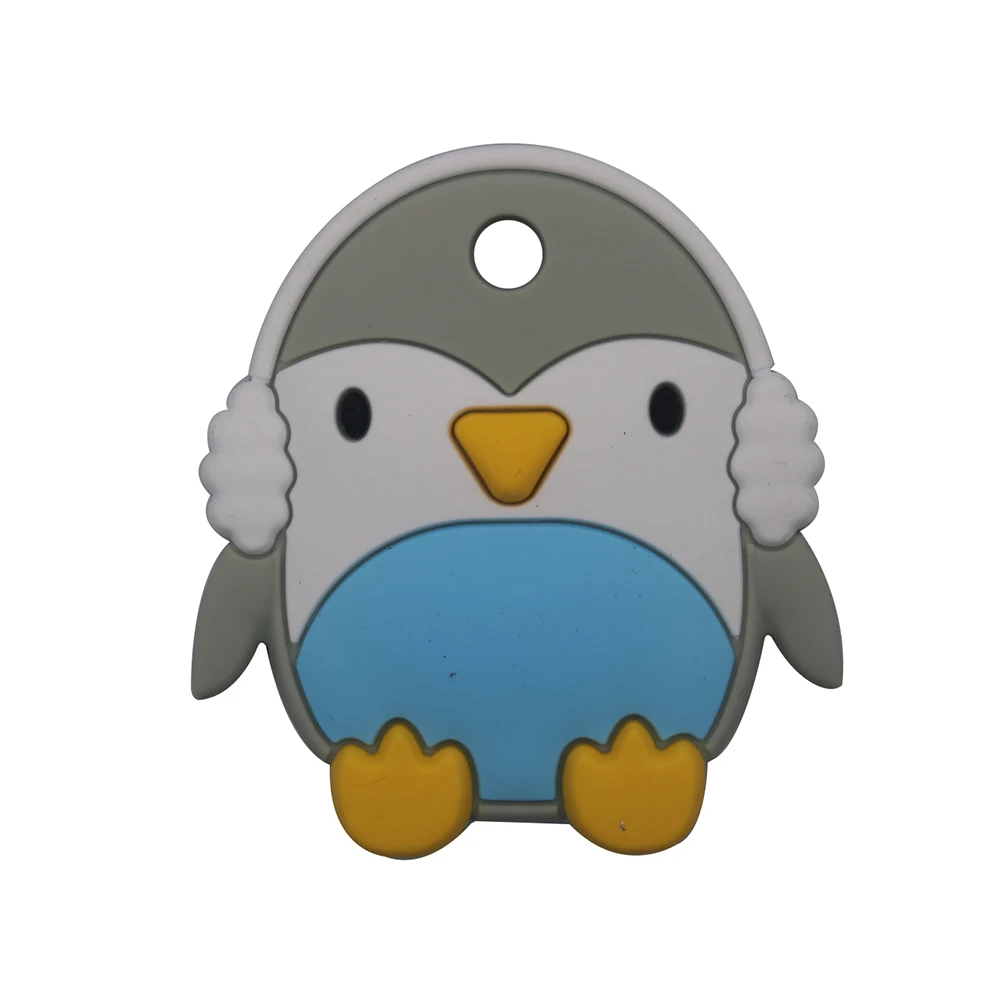Mordedores de silicona para bebé, juguete de dentición, Clips de chupete DIY, accesorios, pingüino de dibujos animados, producto para niños, productos de silicona de grado alimenticio, 1 unidad - imagen 4