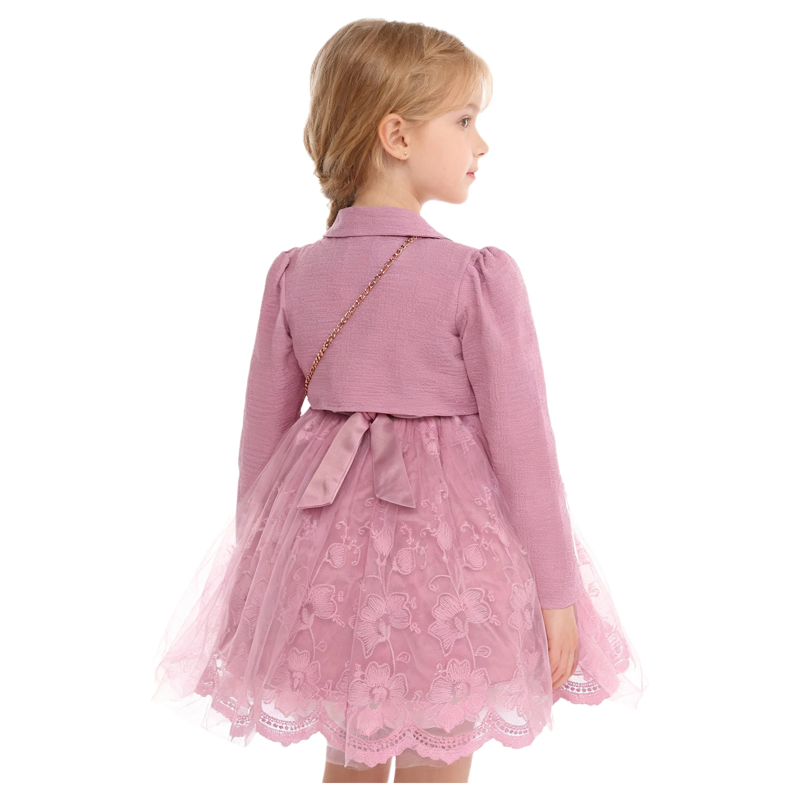 Vestido de tul bordado floral sin mangas para niña – Celebraciones - imagen 2