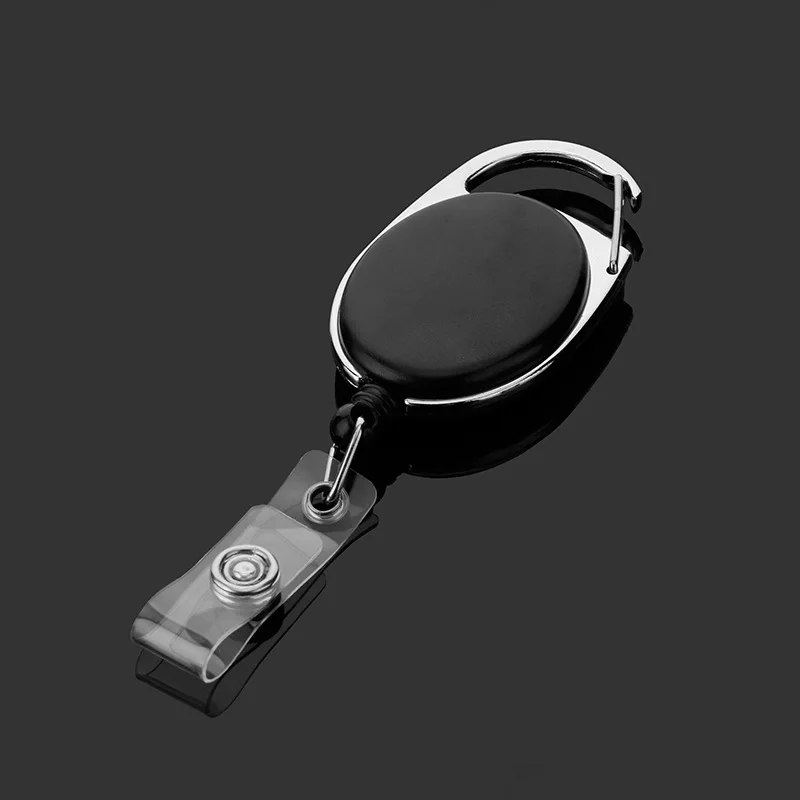 Tarjetero retráctil con nombre, soporte para insignia, banco de trabajo, tarjeta de crédito comercial, funda para tarjeta de autobús para estudiantes, soporte para credenciales - imagen 3