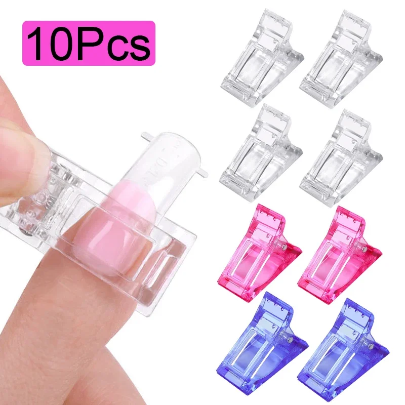 Abrazaderas de extensión de uñas para dedo, 5/10 Uds., Clip acrílico para uñas, constructor LED, formas de uñas, herramientas de manicura artística