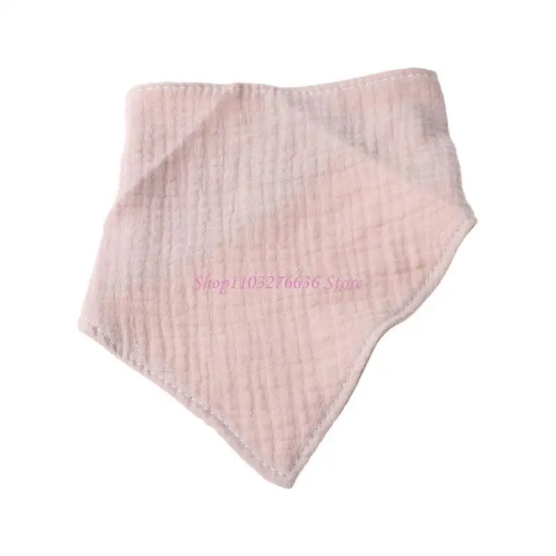 R6FD Baby Feeding Bib Bab Bab Baby Solid Color Absorbente para triángulo Bufanda Algodón suave Saliva transpirable a - imagen 4