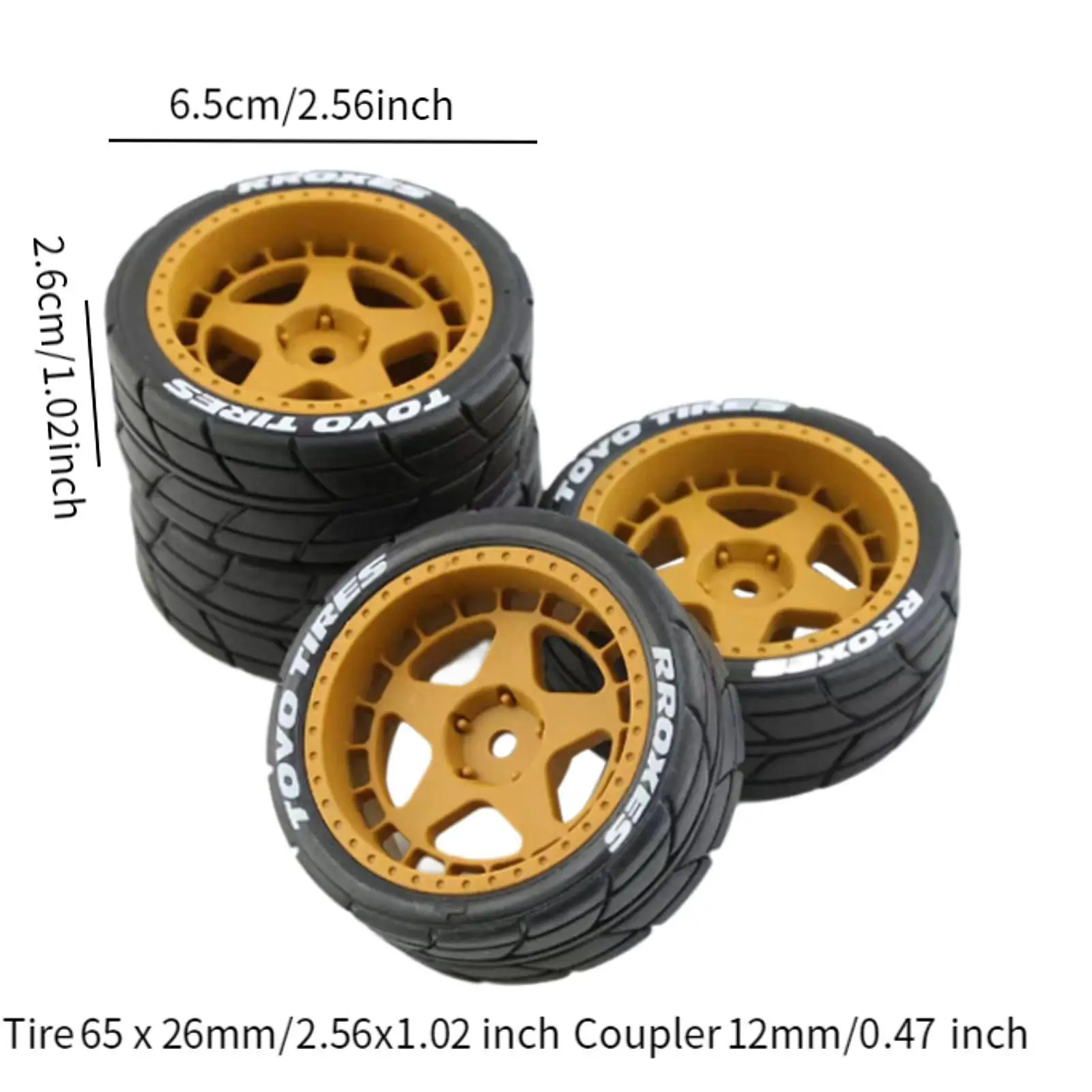 4Pcs RC Car Rubber Tires Good Grip Replacements for TT02 XV01 1/10 Crawler
