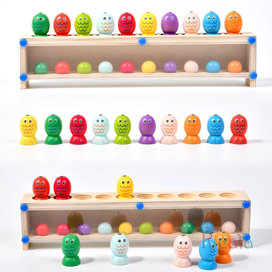 Juego de mesa de memoria de pensamiento lógico, juguetes para niños, interacción, combinación de colores, educación inteligente Montessori, juguetes de pesca, regalos - imagen 5