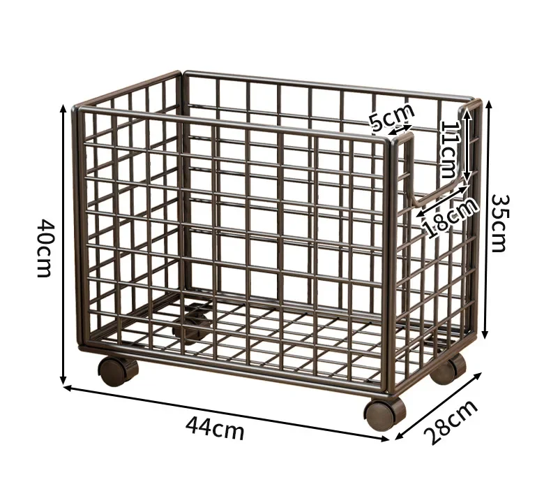 Metal Rolling Storage Basket with Wheels - Multi-Purpose Organizer for Laundry, Bathroom & Kitchen - Home Organization Container - imagen 4