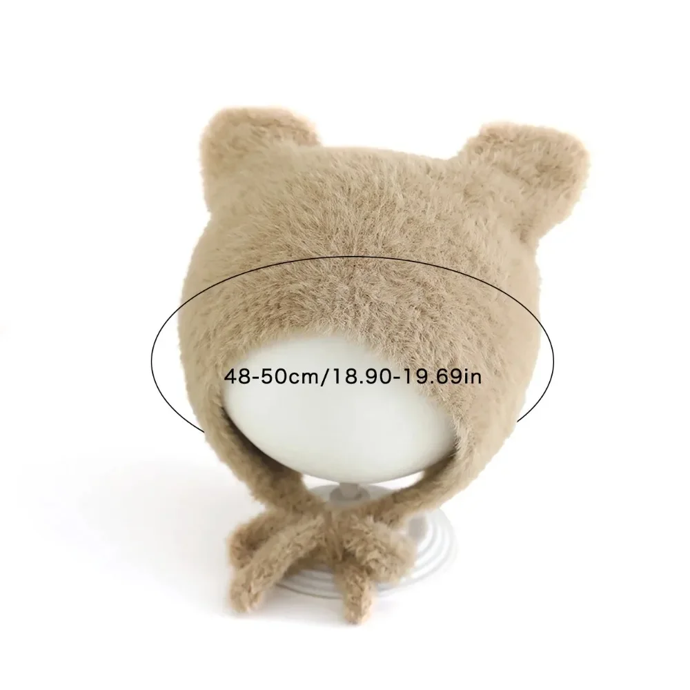 Gorro con protección para los oídos suave y cálido, gorros gruesos con bonitos dibujos para niños pequeños, gorros con orejeras de Color sólido, gorro para niños de 10 a 36 meses - imagen 4