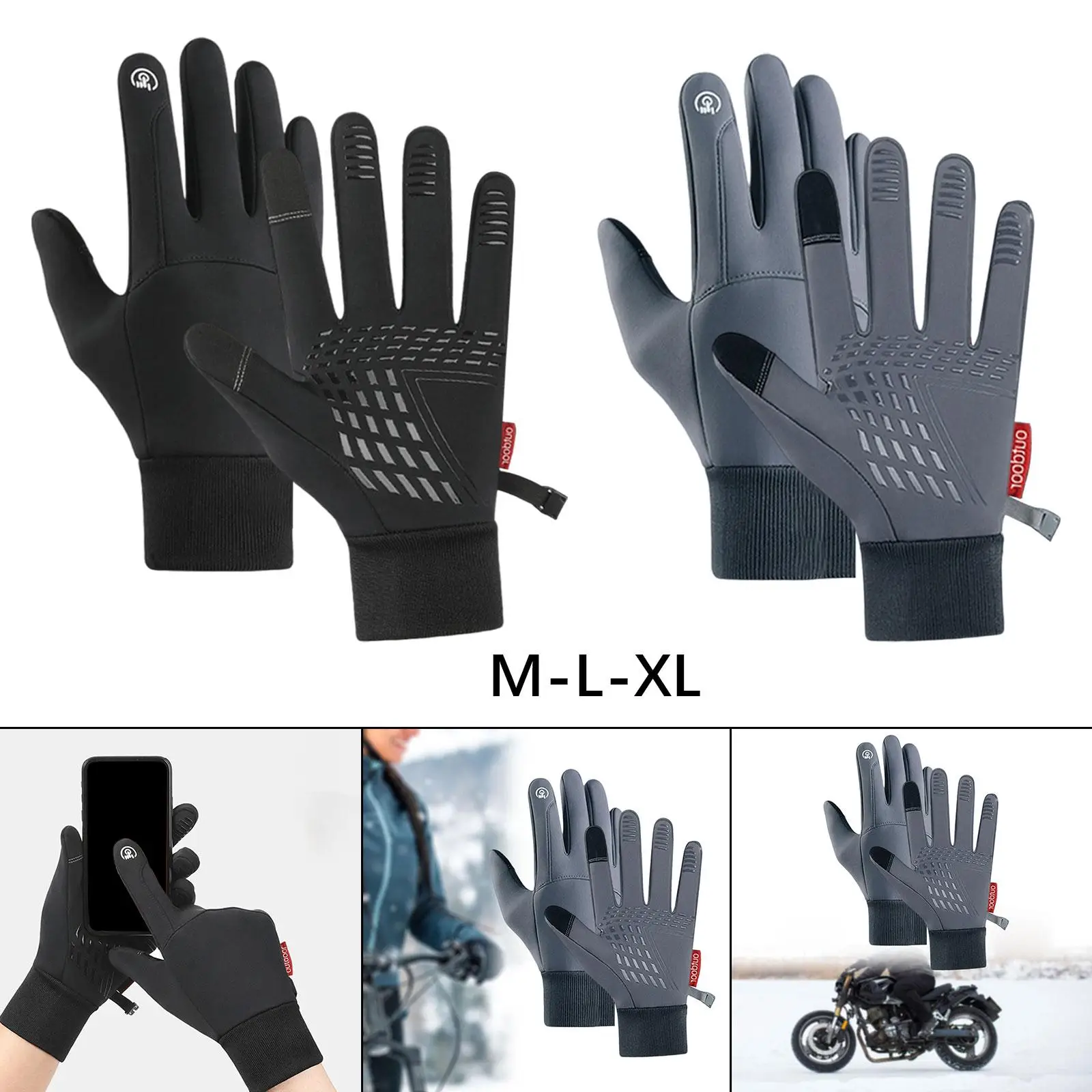Guantes térmicos de moto para niños – Antideslizantes táctiles - imagen 4
