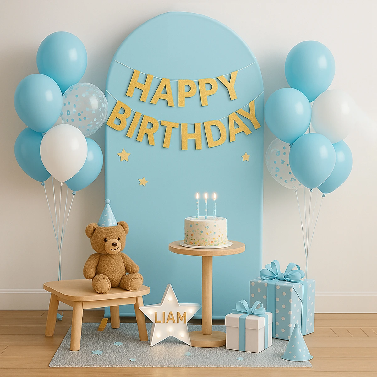 Fondo de cubierta de arco de Color sólido, tela negra, azul y rosa, telón de fondo de alta elasticidad para decoración de banquete, ceremonia, fiesta de boda y cumpleaños - imagen 2